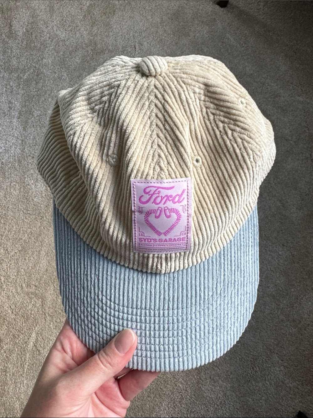 Dickies Ford x Sydney Sweeney Two-Tone Corduroy Cap with Pink Patch